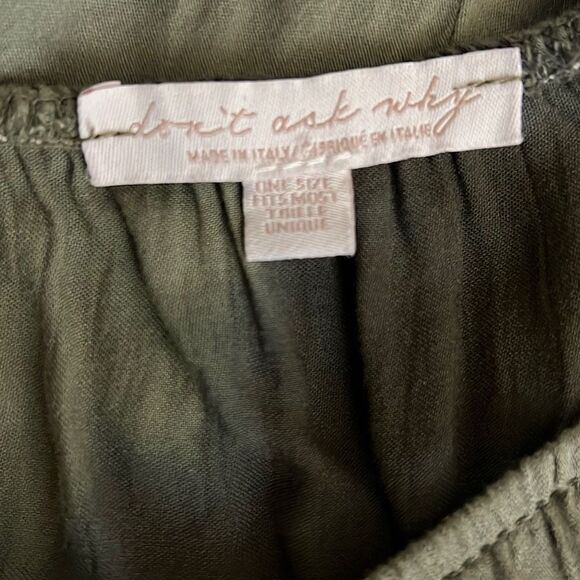 Don't Ask Why Women's Tie-Dye Cold Shoulder Blouson Green Romper One Size - Picture 6 of 8